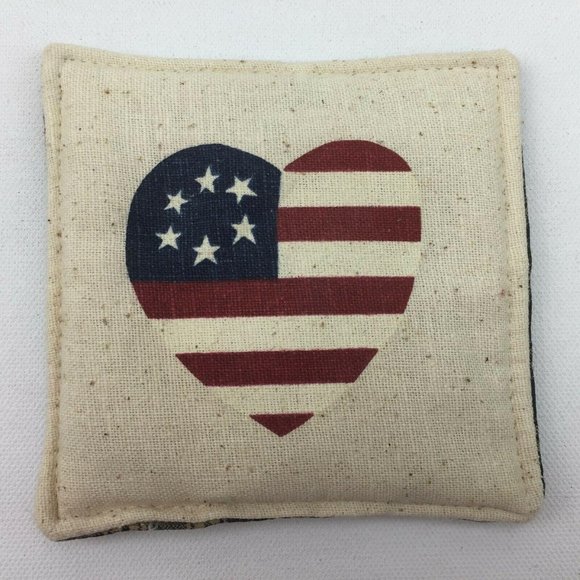 Americana Home Decor Mini Pillow White Heart USA - Picture 1 of 12